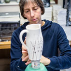 Mia Sarosi at work in her studio 2018